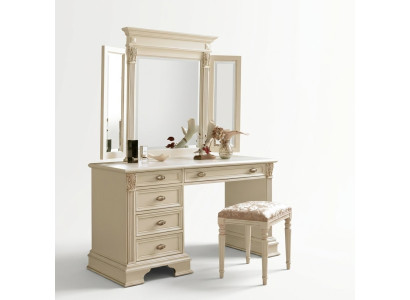 Kaptafel Spiegel Kruk Compleet Commode Set Slaapkamer Nieuw 3-delig.