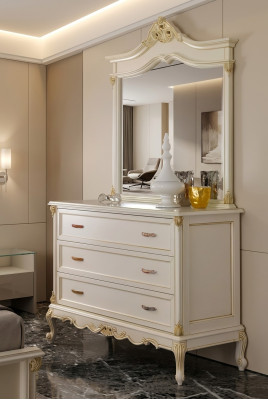 Slaapkamer dressoirkast Klassieke dressoir met spiegel Elegante stijlmeubel