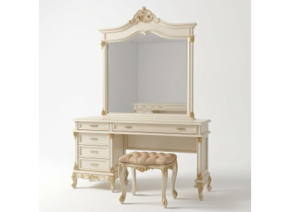 Kaptafel met spiegel Luxe console dressoir Slaapkamer Barok Rococo Massief hout