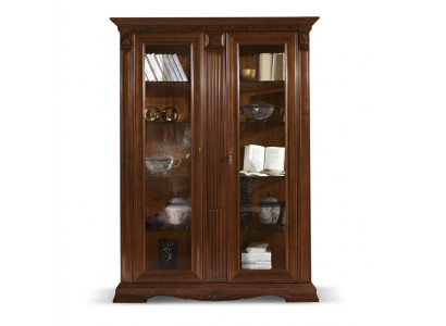 Vitrine Glazen Kast Woonkamer Etalage 2-Deurs Vitrines Barok Rococo Massief Hout