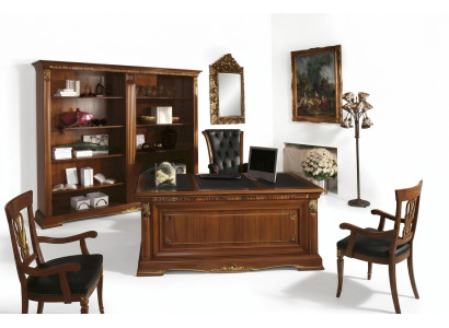 Bureau inrichting thuiskantoor Chef 2-delige set bureau + archiefkast tafel massief hout