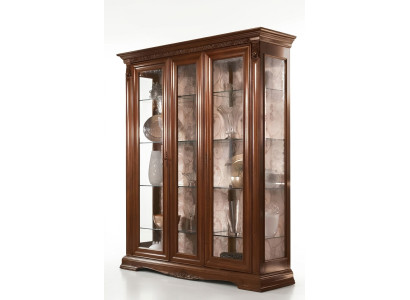 Vitrine, vitrinekast, glazen kast, woonkamer rek, barok, rococo, echt hout.