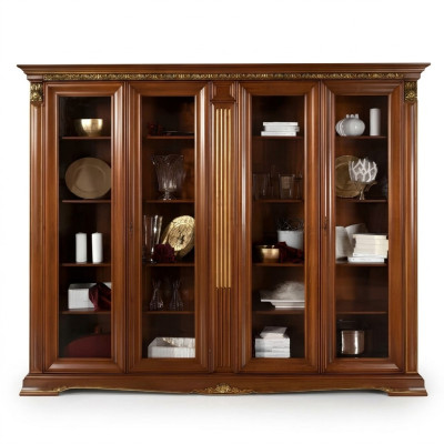 Vitrine Glas Muurkast Vitrinekast Barok Rococo Italiaanse Stijl Meubels Massief Hout
