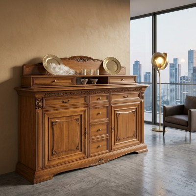 xxl Buffet Ladenkast Kast Barok Rococo Dressoir Console Rek Massief hout