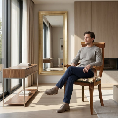Stoel Bruin Ontwerp Woonkamer Hout Eetkamerstoelen Gestoffeerde met Armleuning