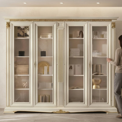 Kantoor boekenkast Archiefkast Luxe Italiaanse meubels Antieke kast Massief hout