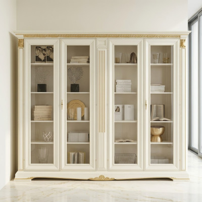 Kantoor boekenkast Archiefkast Luxe Italiaanse meubels Antieke kast Massief hout
