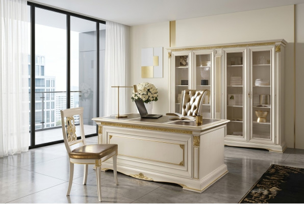 Bureau tafel edele massief houten tafels barok rococo antieke stijl 186x91cm nieuw