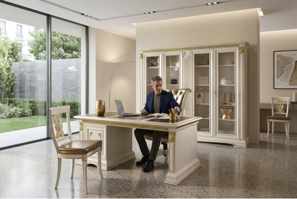 Werkkamer kantoor Meubels Tafel Kast Stoel 3-delige set massief hout
