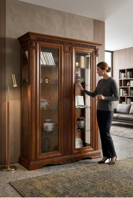 Klassieke vitrinekast vitrinekast vitrinekast vitrine barok rococo massief hout
