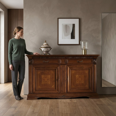Hoogwaardige klassieke massief houten dressoir dressoir kast hotel nieuw