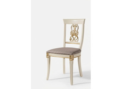 Luxe Design gestoffeerde stoel Stoelen Zitje Rug Massief hout Eetkamer Barok