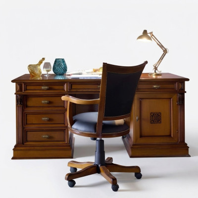 Inrichting van de werkkamer kantoor meubels tafel stoel 2-delige set barok.