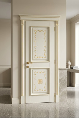 Binnendeuren in barok-rococostijl op maat gemaakt met klassieke massief houten kozijnen uit Italië.