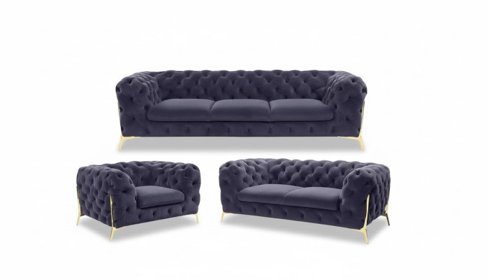 Chesterfield bank gestoffeerde zitgroep 3+1+1 zits fluwelen designbanken nieuw