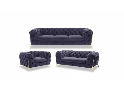 Chesterfield bank gestoffeerde zitgroep 3+1+1 zits fluwelen designbanken nieuw