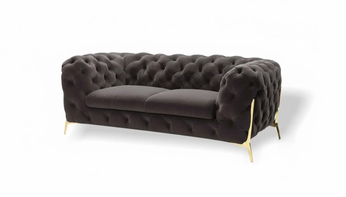 Chesterfield fluwelen designerbank 2-zits bank textiel fluweel set met gouden poten