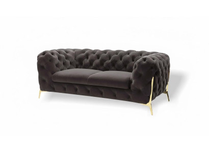 Chesterfield fluwelen designerbank 2-zits bank textiel fluweel set met gouden poten