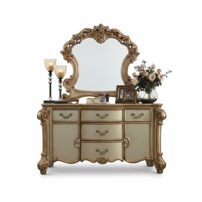 Buffet Dressoir Commode Spiegel Echt Handwerk Hout Klassiek Barok Rococo
