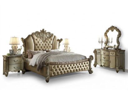 Slaapkamer set Nachtkastjes Bed 5-delig Barok Rococo Antiek Stijl Hout