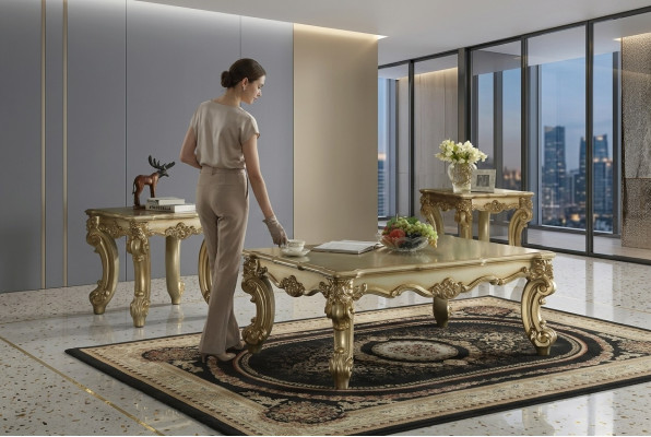 Edele design salontafel bijzettafel bank woonkamertafel barok