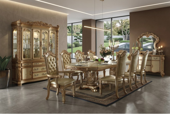 Koninklijke 7-delige eetkamerset eettafel 6x stoelen in barok en rococo stijl.