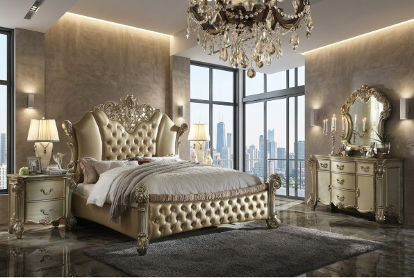 Deco bed bekleding ontwerp luxe hotel tweepersoonsbedden slaapkamer leer