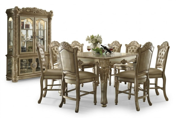 Eetkamer Eetkamerset Klassieke set Eettafel 6x Chesterfield armstoelen