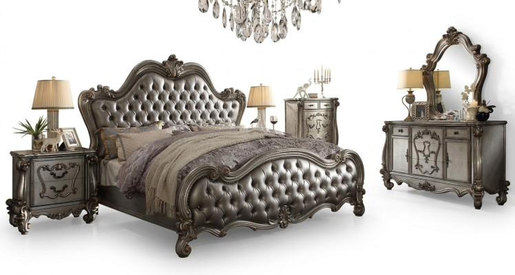 Klassieke meubel slaapkamer set Bed Nachtkastje Commode Spiegel 5-delig.