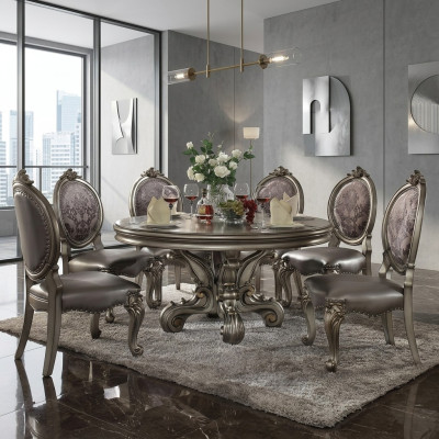 Ontwerp Ronde Tafel 6x Stoelen Eetkamer Stoelen Ronde Gestoffeerde Tafels Set