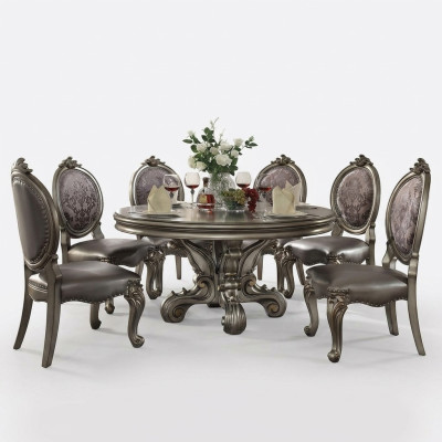Ontwerp Ronde Tafel 6x Stoelen Eetkamer Stoelen Ronde Gestoffeerde Tafels Set