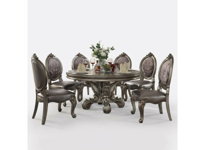 Ontwerp Ronde Tafel 6x Stoelen Eetkamer Stoelen Ronde Gestoffeerde Tafels Set