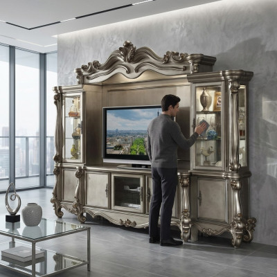 Wandmeubel TV-wand Muurkast Woonkamer Kast Gesneden meubels