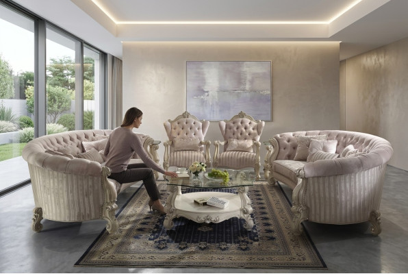 Sofa set bankbekleding klassiek 4+4 zits Chesterfield banken bekleding