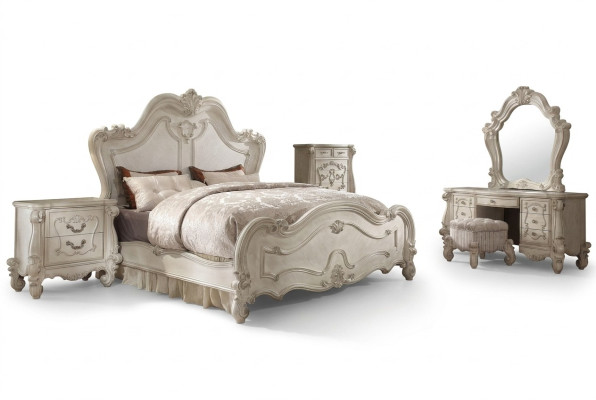 Klassiek bed Tweepersoonsbed 2x nachtkastjes Houten design bedden Nieuw 3-delig.