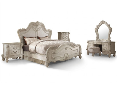 Klassiek bed Tweepersoonsbed 2x nachtkastjes Houten design bedden Nieuw 3-delig.