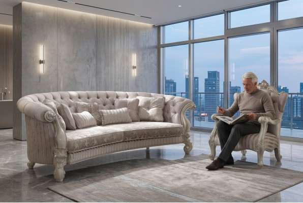Grote bank Bankstel Set 4+1 zits Stoffen banken Chesterfield nieuw