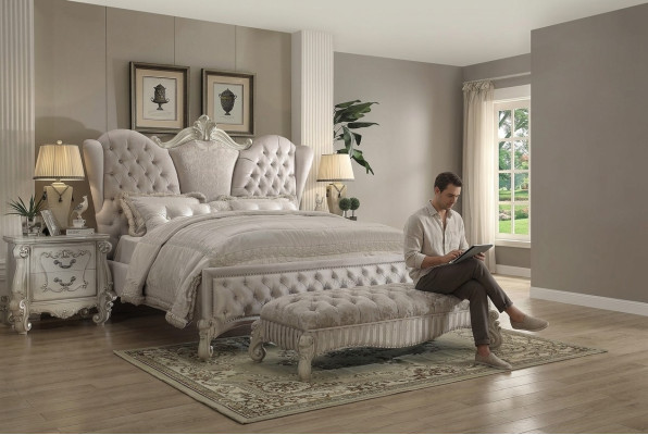 Klassiek bed Tweepersoonsbed Bedontwerp 2x Nachtkastjes Hout Bedden Nieuw