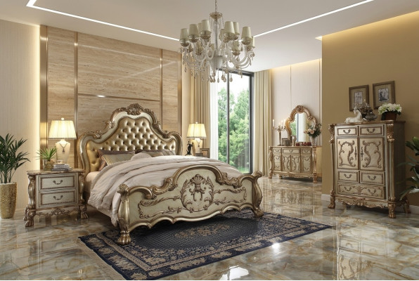 Bed 2x Nightstand 3-piece Bedroom Set Designer Luxury Beds Chesterfield