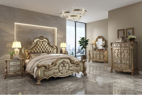 Slaapkamerset Nachtkastjes Bed 5-dlg. Klassiek Barok Rococo Antiek Stijl Hout