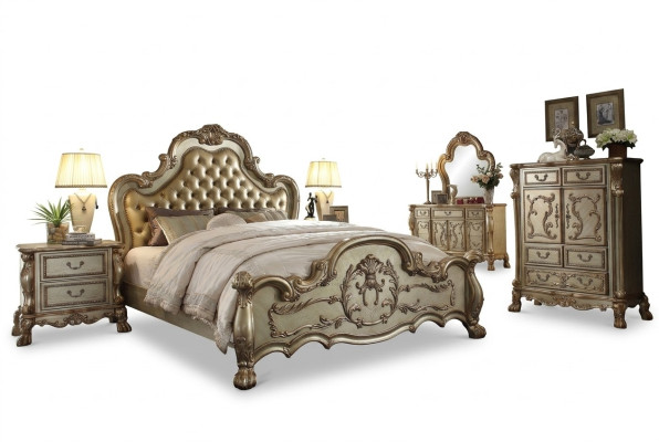 Slaapkamerset Nachtkastjes Bed 5-dlg. Klassiek Barok Rococo Antiek Stijl Hout