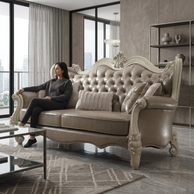 Dries zits 3 zits Relaxbanken Loungesofa Lederbekleding Bankstof