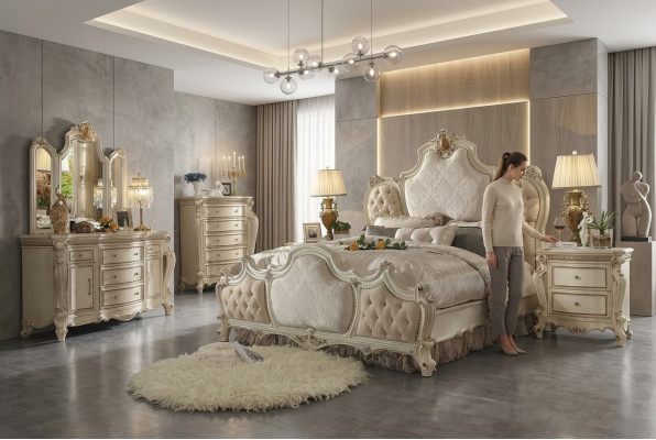 Bed Luxe Gestoffeerd Ontwerp Tweepersoonsbedden Huwelijks Hotel Slaapkamer Textiel