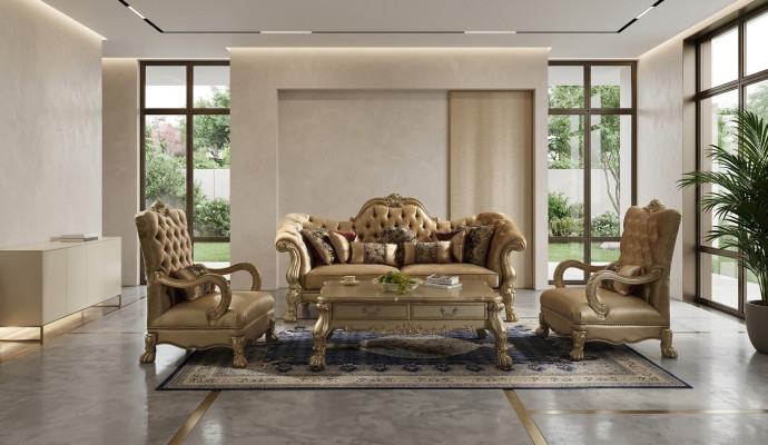 Luxe meubelbankstel bank bank stoffering 3+1+1 zitter met salontafel