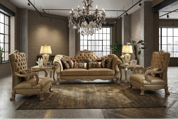 Sofaset 3+1+1 zitsbankset Bankbekleding Bank Luxe Chesterfield.