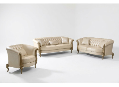 Lederen bankstel bankstel 3+2+1 zits set bekledingsbank bank banken