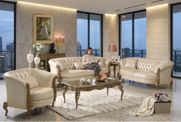 Luxe meubels bankstel bank bankstel 3+2+1 zits met salontafel banken