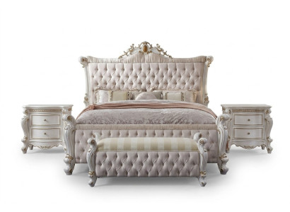Chesterfield slaapkamer set 3-delig. Set bed + 2x nachtkastjes in barokstijl.