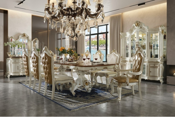 Klassieke eetkamerset Designer eettafel 8 stoelen Compleet model Barok Rococo