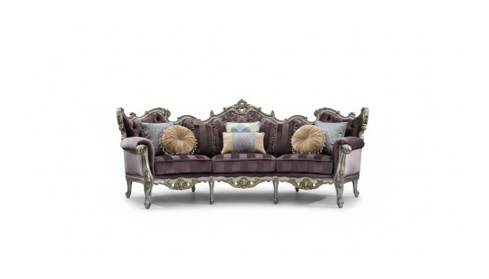 Klassieke vierzits woonkamerbank van textiel in rococo barok luxe sofa.